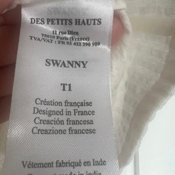 Des Petits Hauts White Swanny Blouse - Size Small - Picture 9 of 10